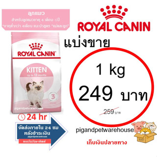 อาหารลูกแมว Royal Canin Kitten โรยัลคานิน  1 กิโลกรัม แบ่งขาย ราคาถูก โรยัลแบ่ง รอยัล 1กิโล เก็บเงินปลายทาง อาหารแมวแบ่ง