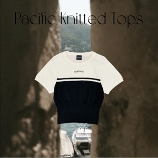 KEEPS Pacific Knitted Tops เสื้อไหมพรมคอกลม ปักโลโก้ maison