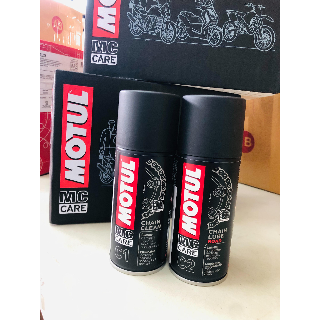 C1+C2 สเปรย์ล้างโซ่ + สเปรย์หล่อลื่นโซ่  MOTUL 150 มล.