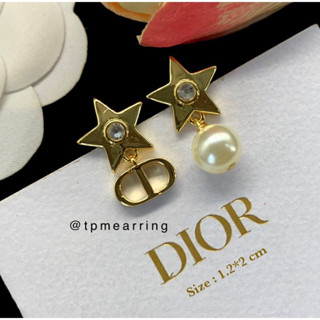 ต่างหูดาว ต่างหูใส่ทำงาน ดิออร์ CD Dior