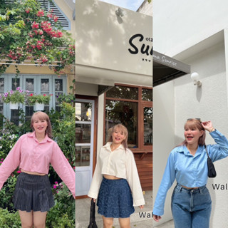 เสื้อเชิ้ต ใส่ทำงาน ใส่เที่ยว ใส่ทำคอนเทนท์ ทางการไม่ทางการได้หมด งานขายดีประจำร้าน plussize สาวอวบ