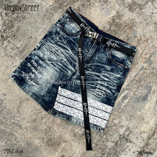 กางเกงยีนส์ 3 แถบ นำเข้า⚪️Tab Holdem Denim Street Style กางเกงยีนส์ขาสั้น แถบmonogram กางเกงขาสั้น