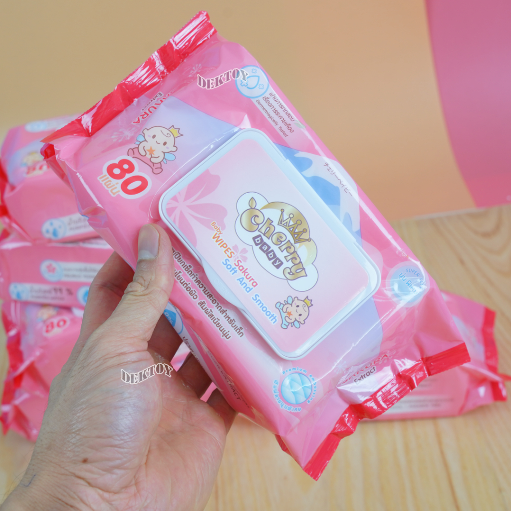 6 ห่อ ทิชชู่เปียก Cherry Baby ทิชชู่เปียกเชอรี่เบบี้ Baby รูปที่ 5
