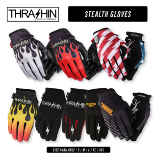 **ฟรีจัดส่ง** Thrashin Supply - Stealth Gloves ถุงมือขี่มอเตอร์ไซค์ riding glove