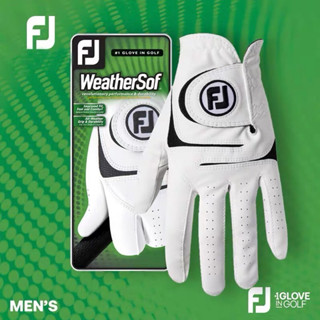 ถุงมือกอล์ฟ Footjoy (WeatherSof) ประกันศูนย์ไทย!!! ถุงมือกอล์ฟผู้ชายข้างซ้าย หนังPUแท้ ระบายอากาศได้ดี สีขาว-ดำ