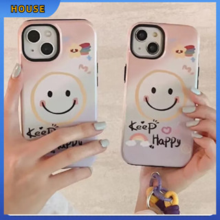 💲คูปองเคลม💲เคสไอโฟน case for iphone 11 12 รอยยิ้ม พร้อมโซ่ เคส 15 14 13 12 11 pro max ป้องกันรอยขีดข่วน กันฝุ่