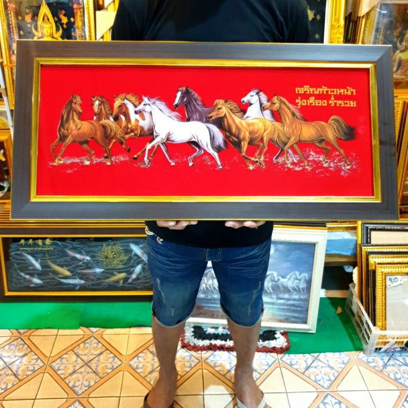 กรอบรูป ม้ามงคล ม้า ม้า8ตัว ม้าแปดเซียน ม้ามงคล ภาพม้าแปดตัว ภาพม้ามงคล กรอบรูปม้า รูปภาพม้า ภาพม้าเรียกทรัพย์ รูปม้า