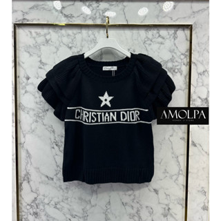 เสื้อไหมพรม CHRISTIAN DIOR KNIT ดีไซน์แขนระบาย เนื้อผ้านิ่มมากกก.... งานน่ารักมาก ผ้าใส่สบายมากกกก