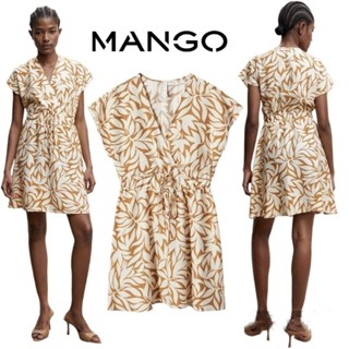 MNG :  Beige  Printed Double-bow Dress