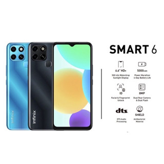 INFINIX Smart6(แรม2+32)แบตเตอรี่5000mAh(เครื่องศูนย์ประกันเพินแล้ว)ประกันร้าน3เดือน