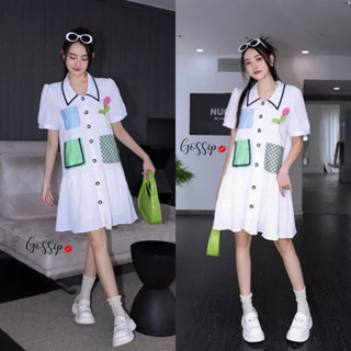 มินิเดรสคอปกแขนตุ๊กตาใส่สวยน่ารัก