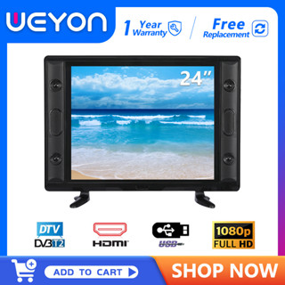 WEYON 24 -inch Digital TV ด้วยพอร์ต HDMI/VGA/USB/AV การรับประกันหนึ่งปี