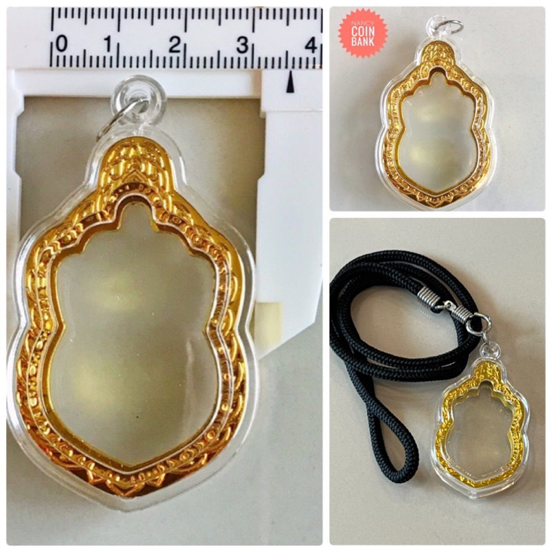 กรอบพระสำเร็จรูป ทรงเสมา หลวงปู่ทิม ต้องรุ่นที่ทรงตรงกันนะคะ (ด้านใน2.7x4.6cm)(โปรซื้อ2ถูกกว่า/มีขายพร้อมสร้อยคอไนลอน)