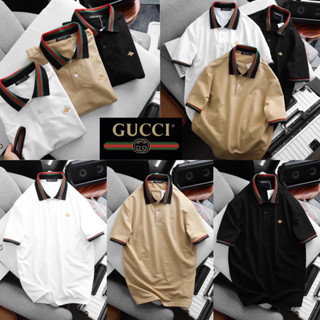 GUCCI POLO SHIRT UNISEX 💙🤎 เสื้อโปโล Gucci 🏷️ cotton 💯 ร้านค้าจัดส่งไว