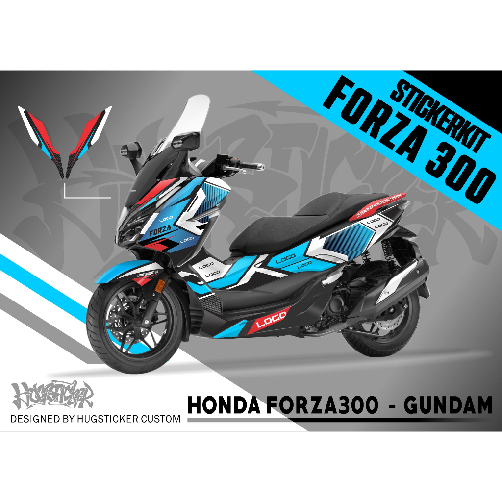 Hugsticker สติ๊กเกอร์แต่งรถ สติ๊กเกอร์ Forza 300 / สติ๊กเกอร์ Forza 350 ลาย Gundam