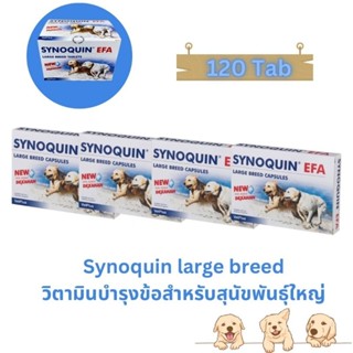 Synoquin EFA Large Breed Tablets 1 กล่อง 120 เม็ด ไซโนควิน บำรุงข้อ ชนิดเคี้ยวเหมือนขนม