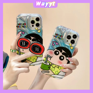 💖จัดส่ง24ชม💖iPhone 14 13 12 11 Pro Max เคส for เคสไอโฟน11 น่ารัก บางเบาพกพาง่าย การ์ตูน เครยอนชินจัง พร้อมขาตั้ง Case