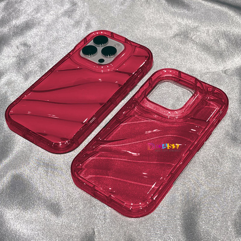 เคส For iPhone 11 13 12 14 15 16 Pro Max XR 6 7 8 Plus X XS Max เคสโทรศัพท์มือถือแบบนิ่ม กันกระแทก ลายคลื่น เคสไอโฟน11