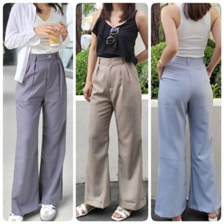 THANII - cara pants กางเกงขาขาวเอวสูง