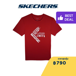 Skechers สเก็ตเชอร์ส เสื้อออกกำลังกายผู้ชาย Men Knit Training Tee - SP123M074-RED