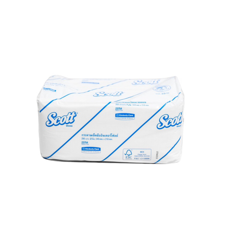 23754 กระดาษทิชชู่ Scott กระดาษเช็ดมือ scott interfold hand towels 250 แผ่น/แพ็ค