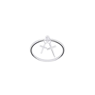 Silver thai Jewelry แหวนห้อยกางเขนเงินสเตอร์ลิง / sterling silver cross dangle ring  PLSRG115