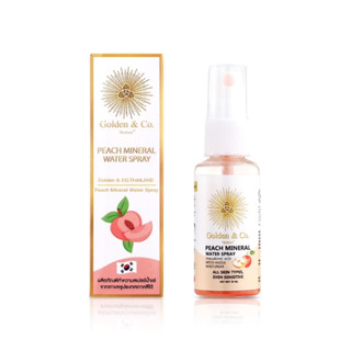 Golden &amp; Co. Thailand Peach Mineral Water Spray (30ml) สเปรย์ บำรุงผิวหน้า เพิ่มความชุมชื่น อ่อนโยน