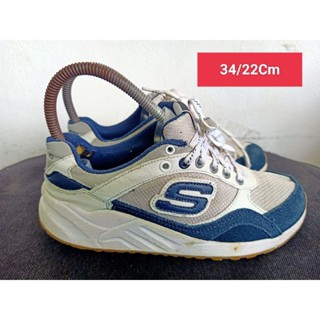 Skechers Size 34 ยาว 22 Cm  รองเท้ามือสอง  ผู้หญิง เท้าเล็ก แฟชั่น ลำลอง ทำงาน