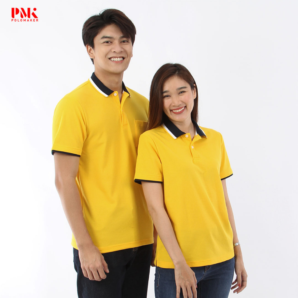 PMK  - Kaneko PK117 สีเหลือง - เสื้อโปโล Summer Collection  ไม่ยับ อยู่ทรง