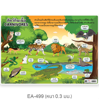 โปสเตอร์ความรู้ ชุดอาณาจักรสัตว์ ขนาดA4 EA-499 สัตว์กินเนื้อ