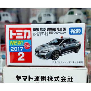 FL2 โมเดลรถตำรวจซูบารุขนาดเล็ก โทมิก้า ขนาดเล็ก 6.5 ซม 🧩 Tomica First Lot 2017 No.2 Subaru WRX Police 1/62 ใหม่กล่องสวย