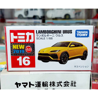 FL2 โมเดลรถแลมโบกินี่ขนาดเล็ก โทมิก้า ขนาดเล็ก 7.0 ซม 🧩 Tomica First Lot 2019 No.16 LAMBORGHINI URUS 1/66 ใหม่ในซีล