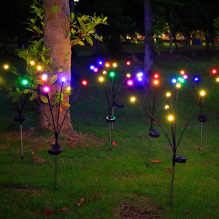8LED ไฟสวนโซล่าเซลล์ โคมไฟพลังงานแสงอาทิตย์ รูปหิ่งห้อย สําหรับตกแต่งสวน และสนามหญ้ากลางแจ้ง