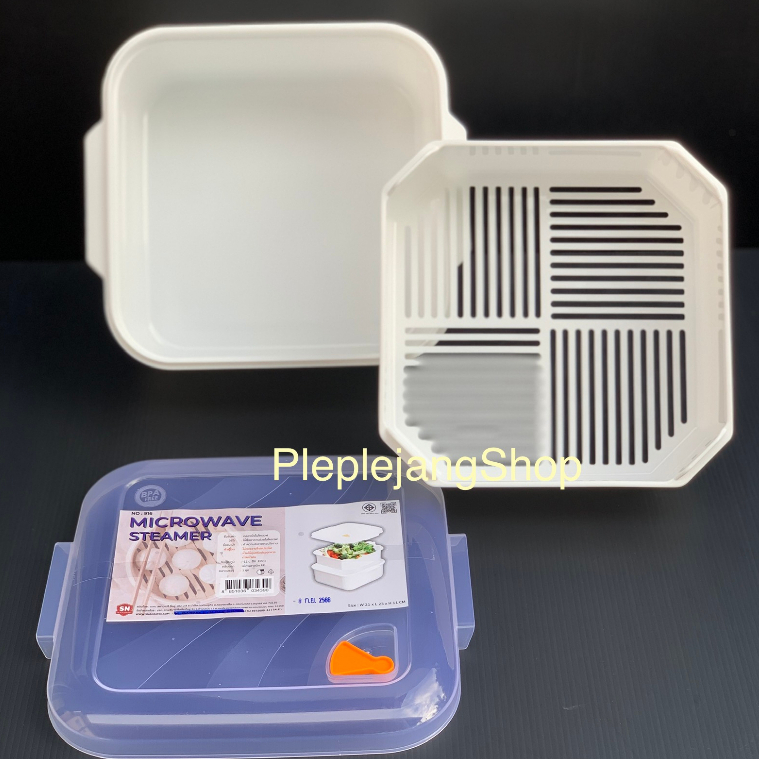ชามอุ่นอาหารไมโครเวฟ ชามไมโครเวฟ กล่องนึ่งอาหาร ที่อุ่นอาหาร พร้อมฝาปิด No.916 - รูปที่ 2