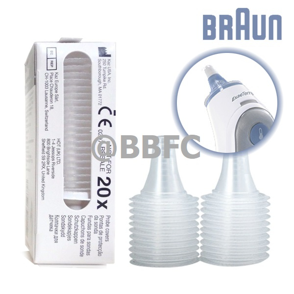 แท้! ส่งด่วนในไทย BRAUN Thermoscan Ear Thermometer Lens Filters ฝาครอบเลนส์ปรอทวัดไข้ดิจิตอล แพ็ค 20 ชิ้น #BP024RX20