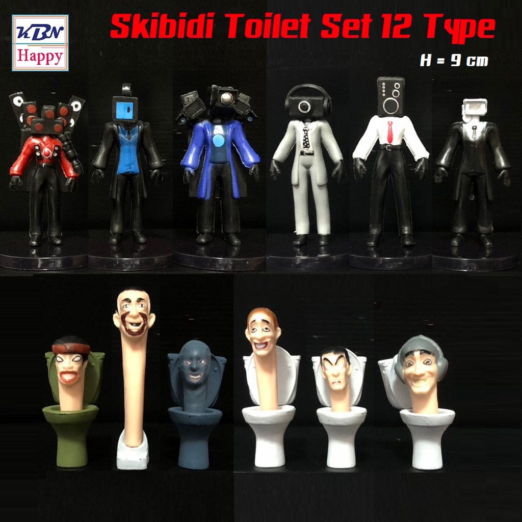 Model Figure Skibidi Toilet Set 12 Type ฟิกเกอร์ สกีบีดี้ ทอยเล็ต เซ็ต 12แบบ สูง 9cm ของตกแต่งบ้าน ของเล่นเด็กชาย