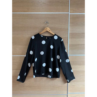 Cotton ผ้าลื่นๆล้านซาติน polka dot สวย ผ้าใส่สบาย อก 40 ยาว 25 Code: 1341(8)