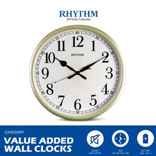 RHYTHM รุ่นใหม่ นาฬิกาแขวน ทรงกลม ลายวินเทจ ขนาด 36.1 ซม. นาฬิกาแขวนหน้าปัดใหญ่ มองเห็นตัวเลขถนัดตา-CMG610NR