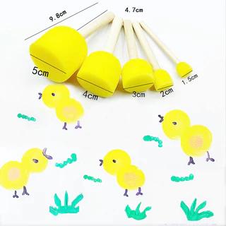 ของเล่นเด็ก ชุดแปรงฟองน้ำสำหรับเด็ก 30 ชิ้น DIYชุดแปรงฟองน้ำ เหมาะสำหรับเด็กอายุมากกว่าสองปี/ sponge brush for painting