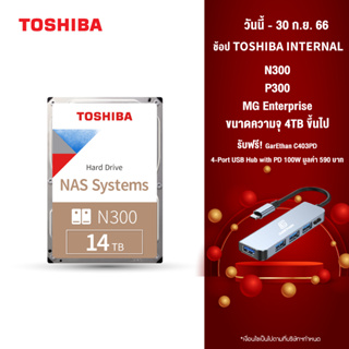 Toshiba NAS HDD (14TB) 3.5" SATA 3.5 รุ่น (N300) HDWG21E :7200RPM C/B 256MB Internal Harddisk