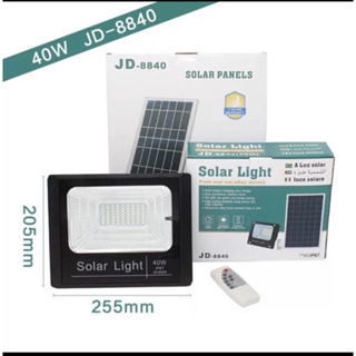 JDของแท้ 100% รุ่น 40W(JD-8840)ไฟโซล่าเซลล์ สปอตไลท์ Solar LED โซล่าเซลล์ สีขาว สี warm white(รับประกัน 1 ปี)