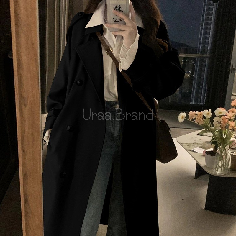 2 สี / XS-XL (พร้อมส่ง) เสื้อโค้ท เทรนช์โค้ท พร้อมเข็มขัด Miniminy Trench Coat