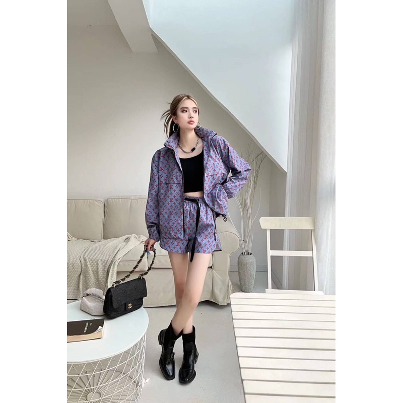 LOU S VU TTON 3D MONOGRAM ZIP UP JACKET