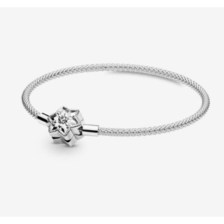 Pandora moments bright snowflake clasp mesh bracelet size17 แท้100%