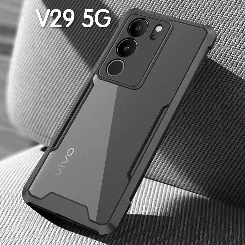 เคสมือถือ For VIVO V50/V40/V40pro/V29 5G เคสกันกระแทก ขอบสีหลังใส เคสโทรศัพท์ Shockproof ขอบนิ่มหลังแข็ง เคสPC+TPU