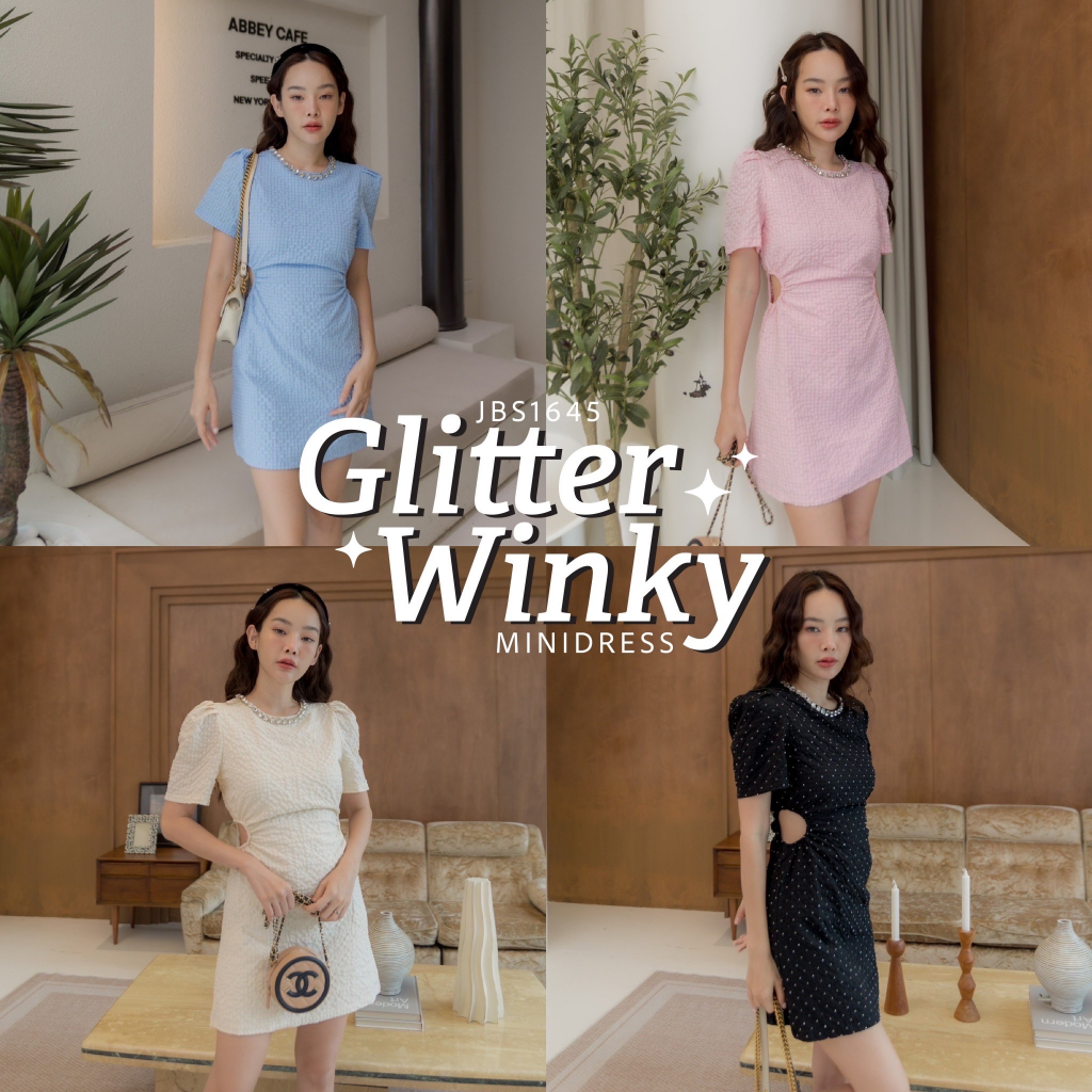 #JBS1645 Glitter Winky MiniDress*