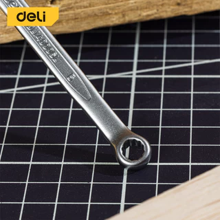 Deli ประแจปากตาย ประแจแหวนข้าง 6-20mm ขันน็อต คลายสกรู เครื่องมือช่าง Combination Spanner