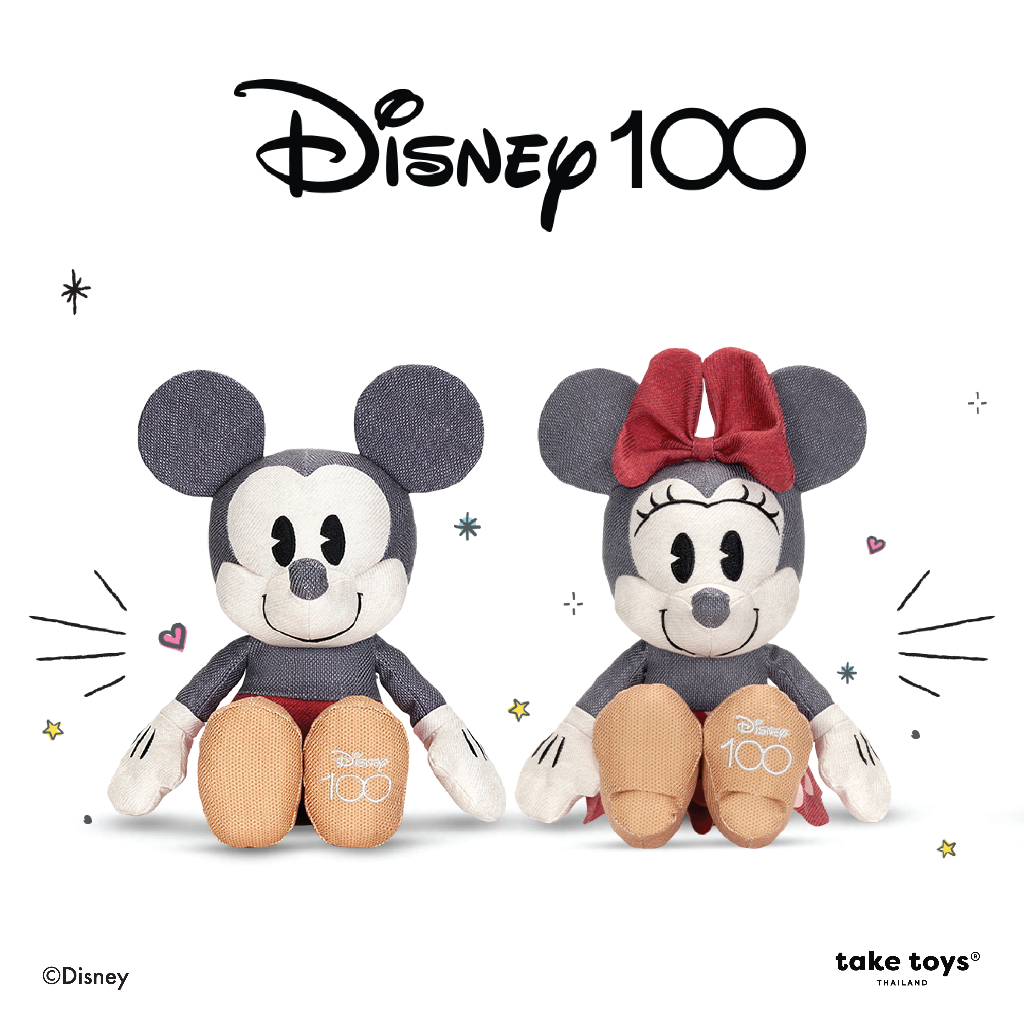 Disney 100th Anniversary Plush - ตุ๊กตามิกกี้เม้าส์และมินนี่เม้าส์ คอลเลคชั่นพิเศษ ครบรอบ 100 ปีดิสนีย์