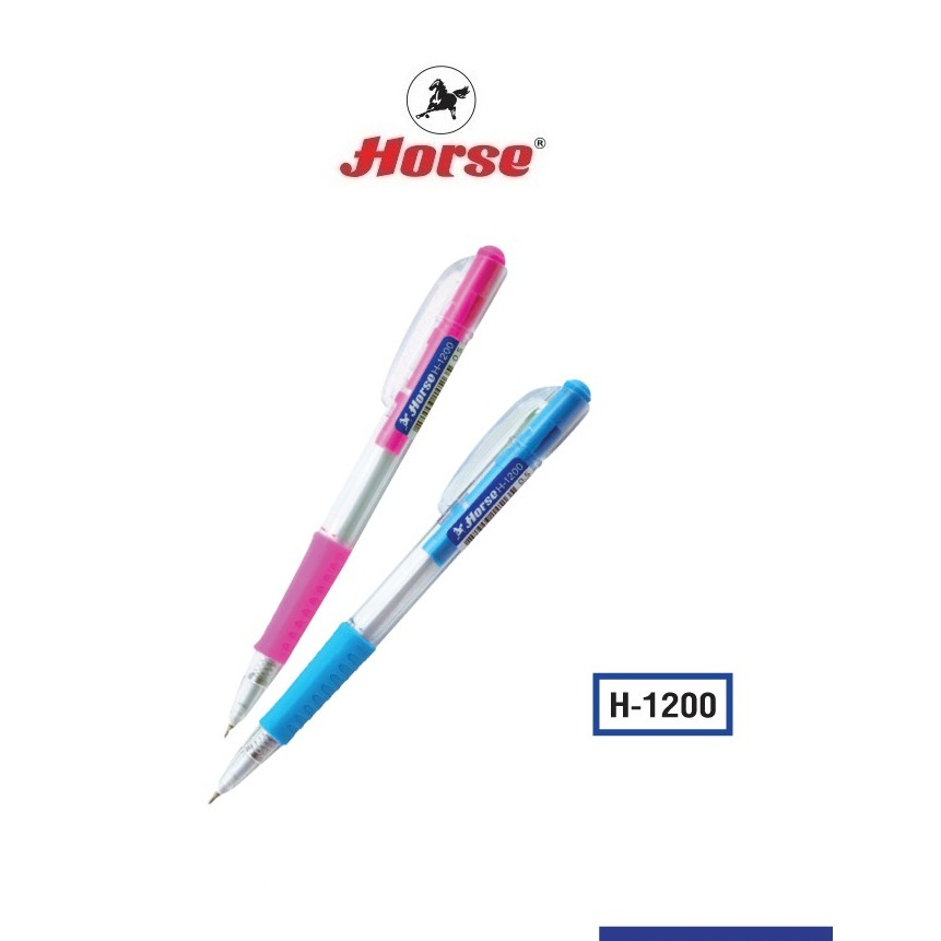 HORSE (ตราม้า) ปากกาลูกลื่น แบบกด 0.5 มม.H-1200 จำนวน 1 ด้าม
