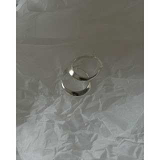 Legemme flat round earring made in korea silver 925